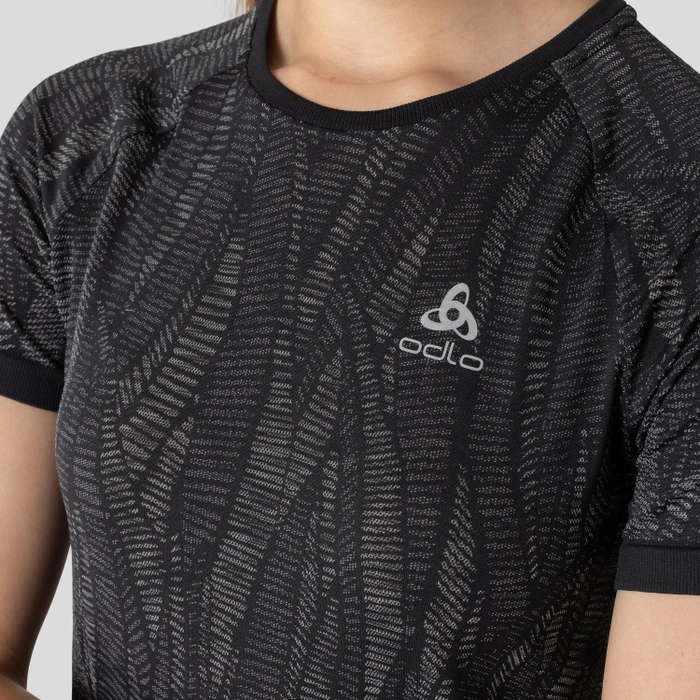 Odlo Zeroweight Ceramicool Funktionsshirt kurzarm black/space dye (Damen)
