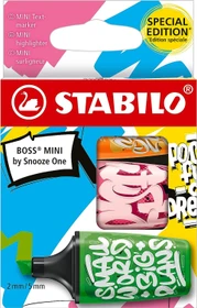 STABILO Boss Mini Snooze One orange/pink/grün, 3er-Set