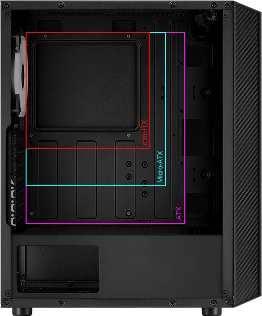AeroCool Hive ARGB, Glasfenster