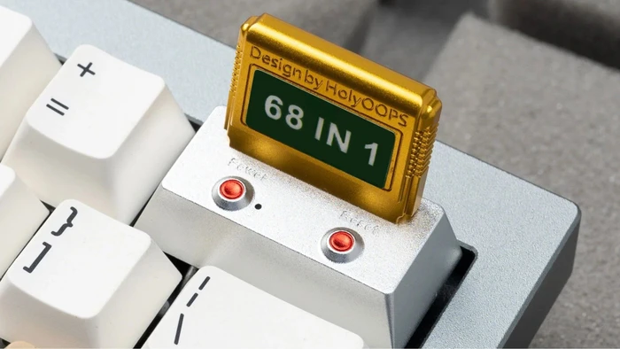 Keychron Family Computer Alu Alloy Artisan Keycap, Aluminium, gold/silber, 1 Taste