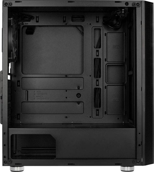 Zalman R2, schwarz, Glasfenster