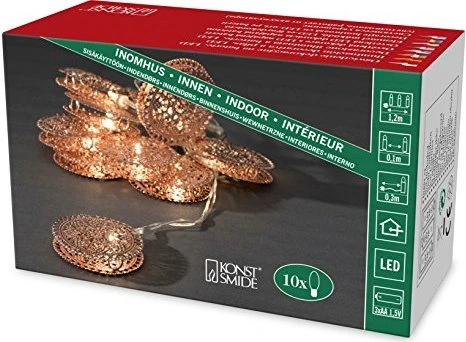 Konstsmide Lichterkette Taler kupfer LED 10x warmweiß