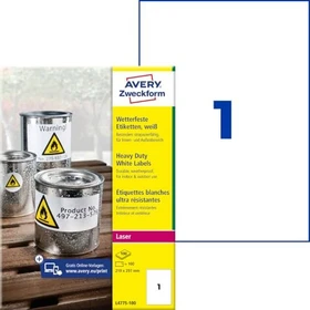 Avery-Zweckform Folienetiketten, A4, wetterfest, weiß, 100 Blatt (100 Etiketten)