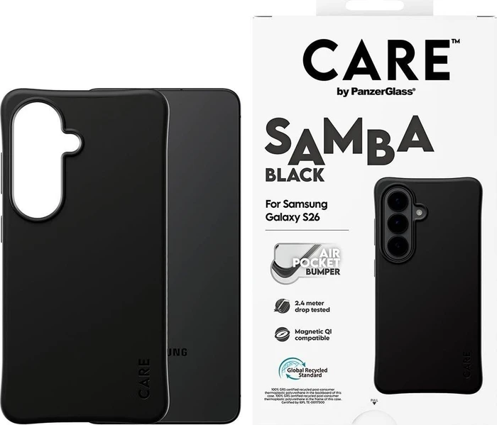PanzerGlass Care Samba Case Black w. Qi für Samsung Galaxy S26
