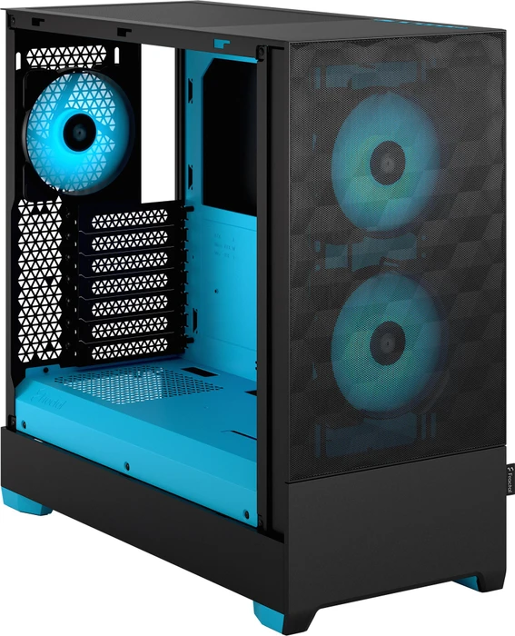 Fractal Design Pop Air RGB Cyan Core TG Clear Tint, Glasfenster