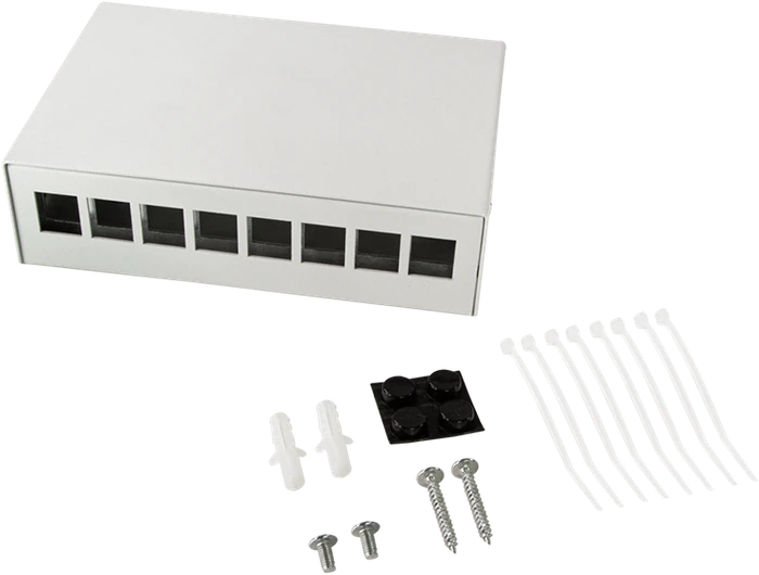 LogiLink Konsolidierungspunkt-Gehäuse für RJ-45 Keystone Module, 8-Port, grau
