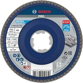 Bosch Professional X-LOCK X571 Best for Metal Fächerschleifscheibe gekröpft K40, 115x22.23mm, 1 Stück