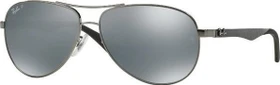 Ray-Ban RB8313 61mm gunmetal/polarized silber verspiegelt