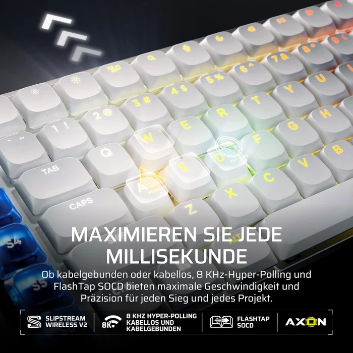 Corsair Vanguard Air 99 Wireless, weiß, LEDs RGB, Corsair OPX Low-Profile, USB/Bluetooth, DE