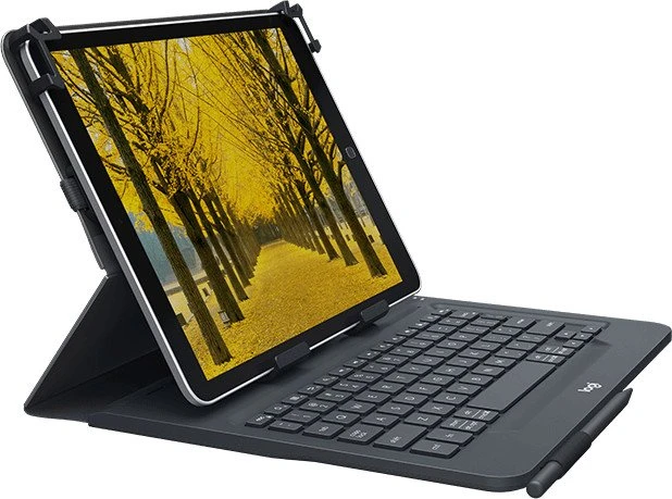 Logitech Universal Folio mit Tastatur für 9-10" Tablets, schwarz, DE