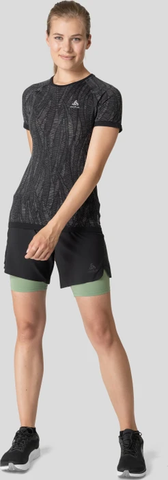 Odlo Zeroweight Ceramicool Funktionsshirt kurzarm black/space dye (Damen)