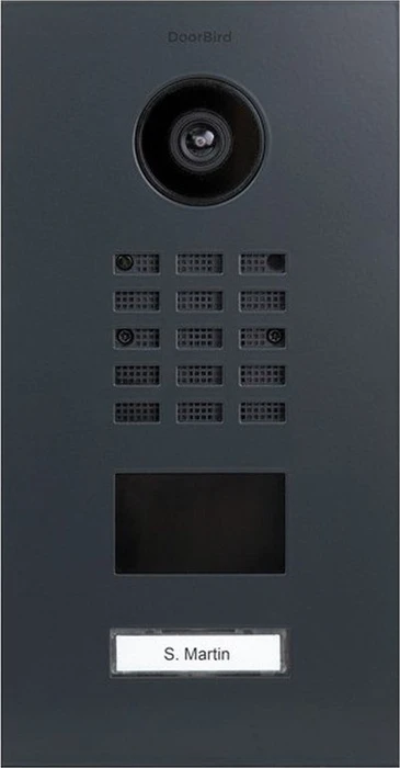 DoorBird D2101V V2 IP Video Türstation mit 1 Ruftaste, Edelstahl, anthrazit