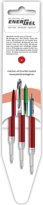 Pentel EnerGel Roller Pen LR7-BX Tintenrollermine 0.35mm (0.7mm Ball) rot, 3er-Pack