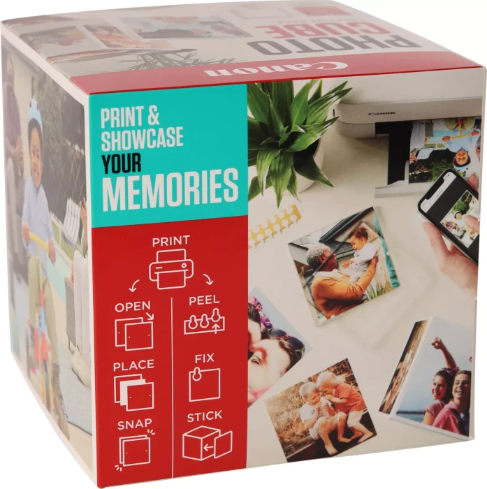 Canon Plus Glossy II PP-201 Photo Cube cyan Fotopapier hochglänzend weiß, 13x13cm, 265g/m², 40 Blatt
