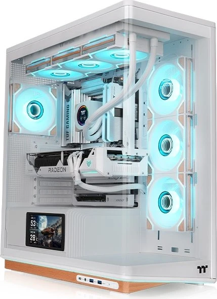 Thermaltake Stage 500 TG ARGB Snow, Glasfenster