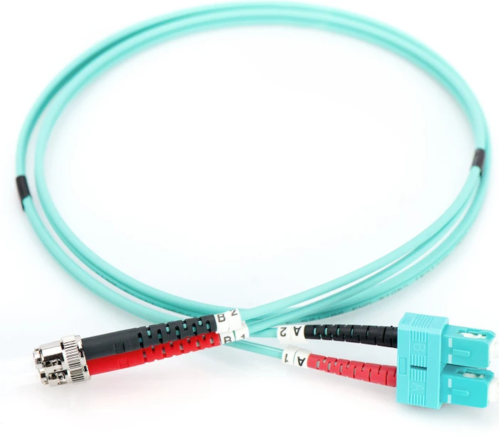 Digitus LWL Duplex Kabel, OM3, 2x ST Stecker/2x SC Stecker, 1m, türkis