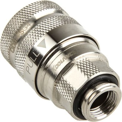 Koolance QD3 No-Spill Schnellverschluss gerade female auf G1/4", silber