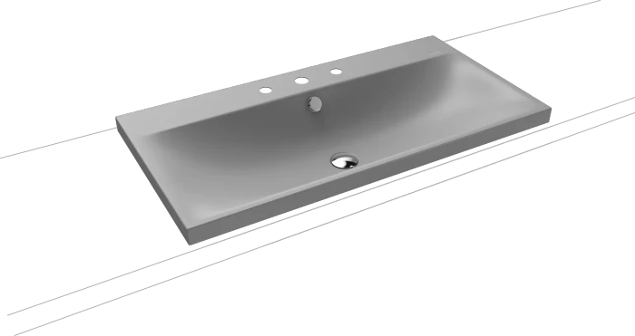 Kaldewei Silenio 3041 Aufsatzwaschtisch 90x46x4cm, Perl-Effekt, cool grey 30