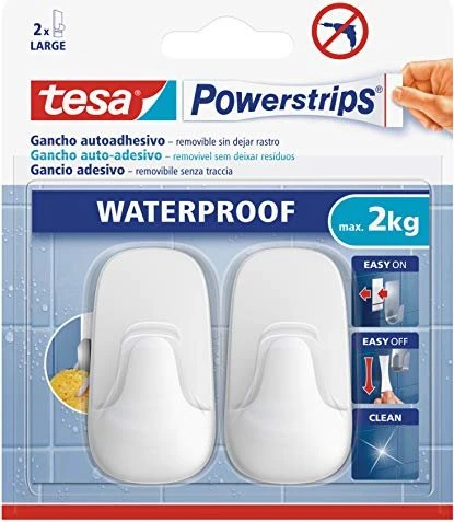 tesa Powerstrips Haken large weiß, 2 Stück
