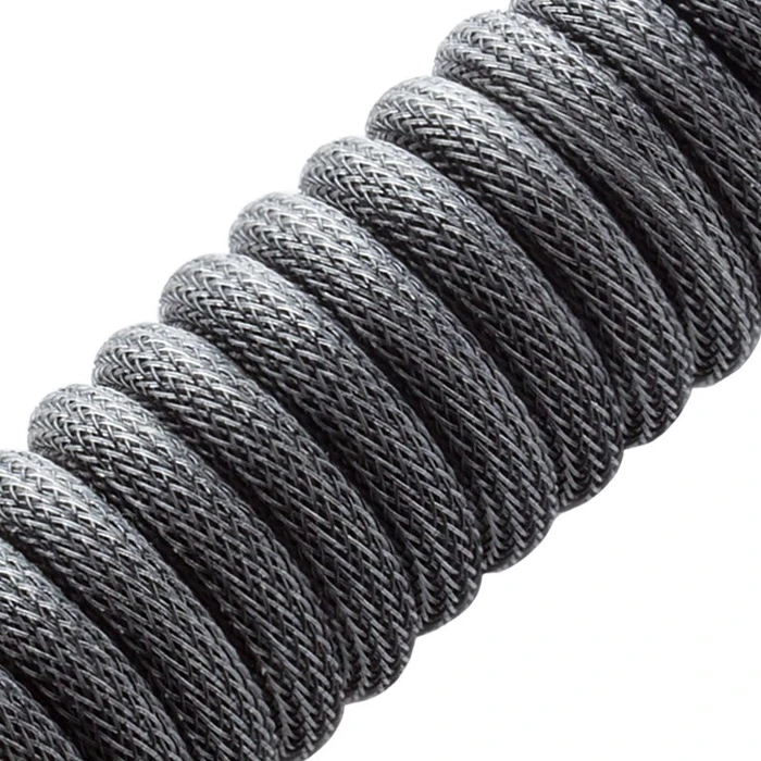 CableMod Classic Coiled Keyboard Cable USB Micro-B auf USB-A, Tastaturkabel (Spiral-Textilkabel), 1.5m, Carbon Grey