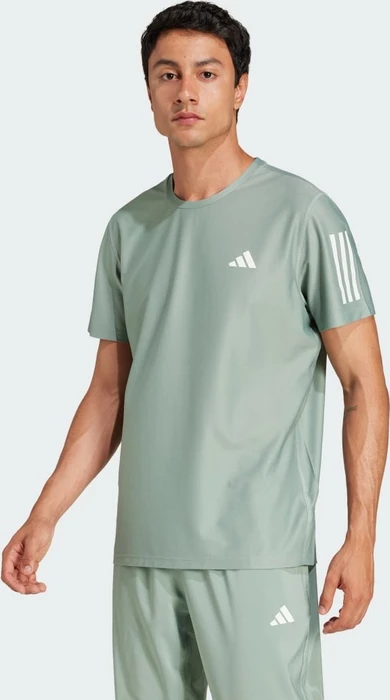 adidas Own the Run Laufshirt kurzarm silver green (Herren)