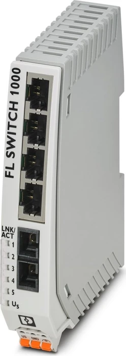 Phoenix Contact FL 1000 Industrial Railmount Switch 1004N-FX, 4x RJ-45, 1x SC-Duplex