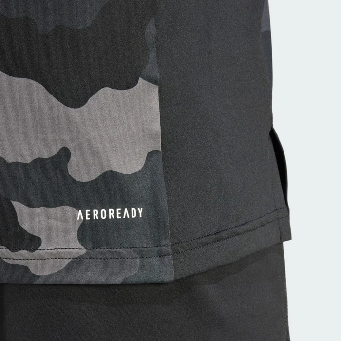 adidas Train Essentials Camo Allover Print Funktionsshirt kurzarm schwarz (Herren)