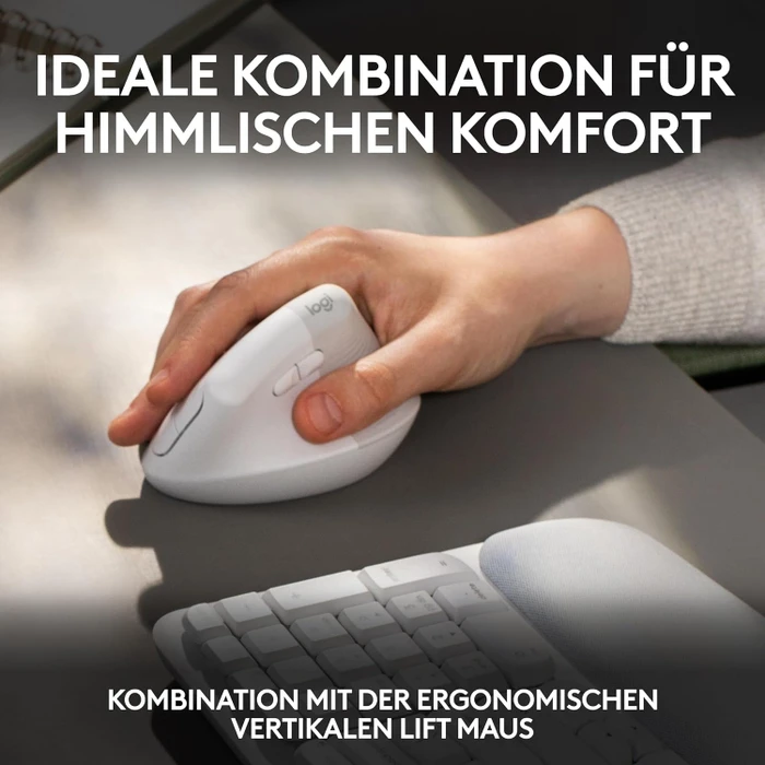 Logitech Wave Keys, Grauweiß, Logi Bolt, USB/Bluetooth, DE