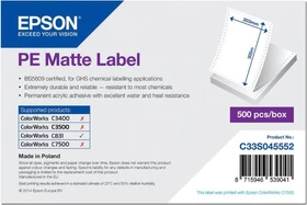Epson Endlosetiketten PE gestapelt Matte, 203x305mm, weiß, matt, 500 Etiketten