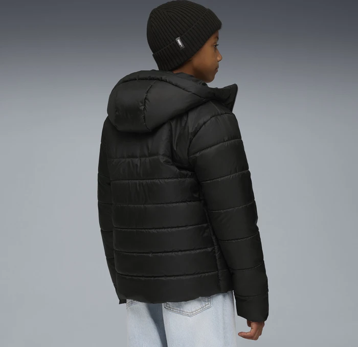 Puma Essentials Hooded Padded Jacke puma black (Junior) (685226-01) – Bild 4 von 4