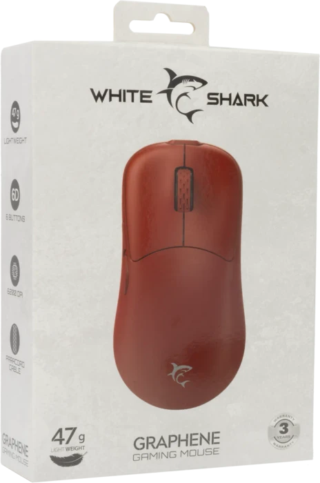 White Shark Graphene Gaming Mouse, rot, USB