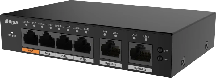 Dahua CS41 Desktop Gigabit Smart Switch, 6x RJ-45, 60W Hi-PoE