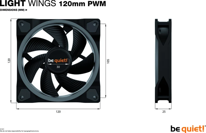 be quiet! Light Wings PWM, LED-Steuerung, 120mm, 3er-Pack