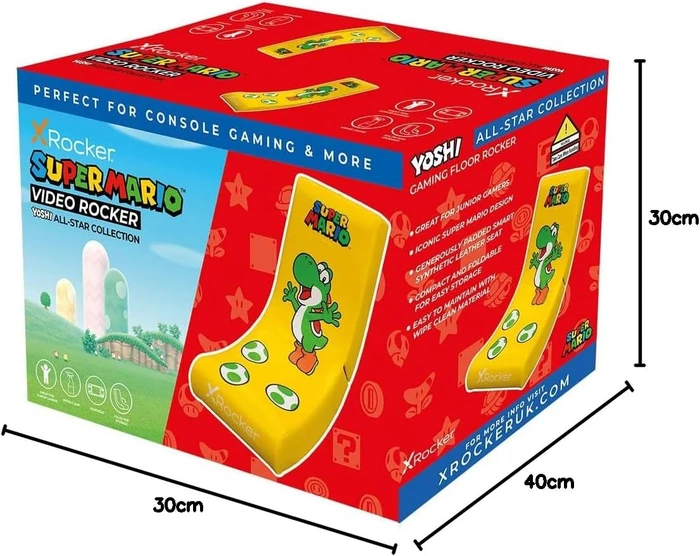 X Rocker Nintendo Super Mario All-Star Collection Floor Rocker Gamingstuhl, Yoshi gelb