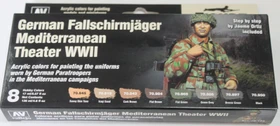 Vallejo Model Color Figure Color Series German Fallschirmjäger Mediterranean Theater WWII Farbset, 8-tlg.