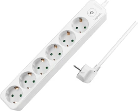 LogiLink Steckdosenleiste, 6-fach, Schalter, 1.5m, weiß