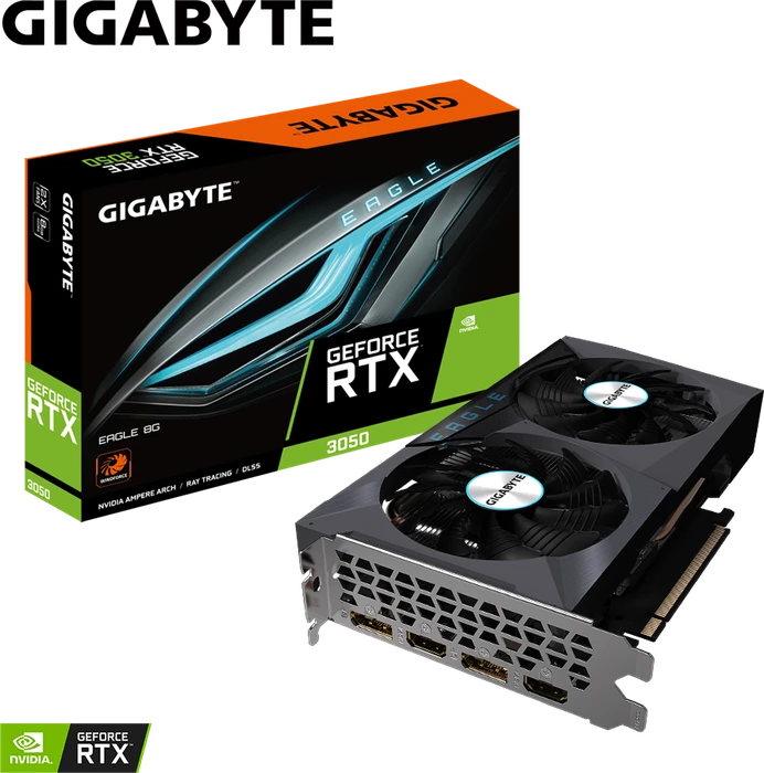 GIGABYTE GeForce RTX 3050 Eagle 8G, 8GB GDDR6, 2x HDMI, 2x DP