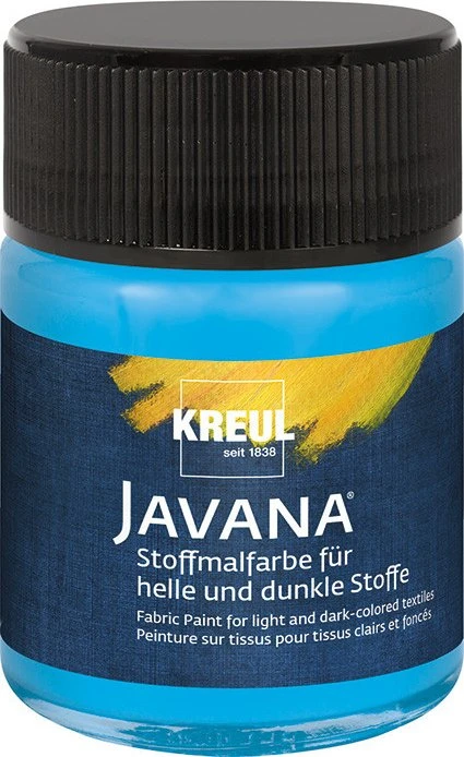 Kreul Javana Stoffmalfarbe für helle und dunkle Stoffe, hellblau, 50ml