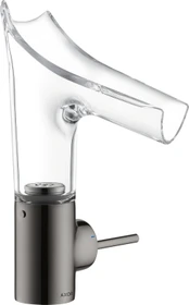 Hansgrohe Axor Starck V 140 Waschbeckenarmatur mit Glasauslauf polished black chrome