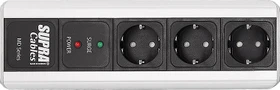 Supra Cables LoRad MD03-EU/SP MK3 mit Überspannungsschutz und Netzfilter, 3-fach, silber/schwarz