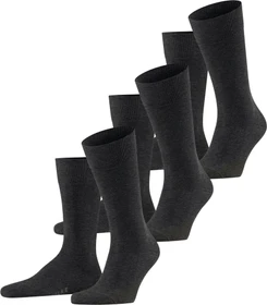 Falke Family Socken anthra.mel, 3 Paare (Herren)