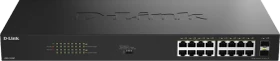 D-Link DGS-1000 Rackmount Gigabit Switch, 16x RJ-45, 2x SFP, 240W PoE+ (DGS-1018P)