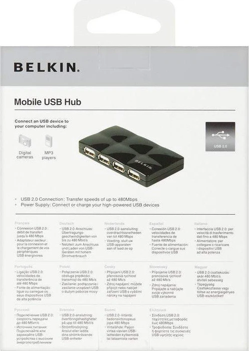 Belkin Mobile USB-Hub, 7x USB-A 2.0, USB 2.0 Mini-B [Buchse]