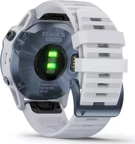 Garmin Fenix 6 Pro Solar mineral blue titanium/whitestone