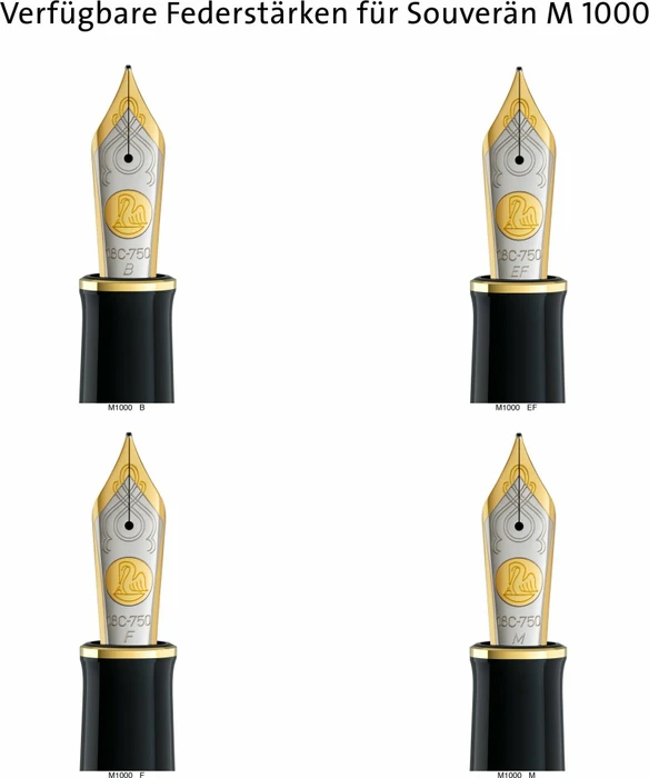 Pelikan Souverän M1000 schwarz, rechte Hand, breit