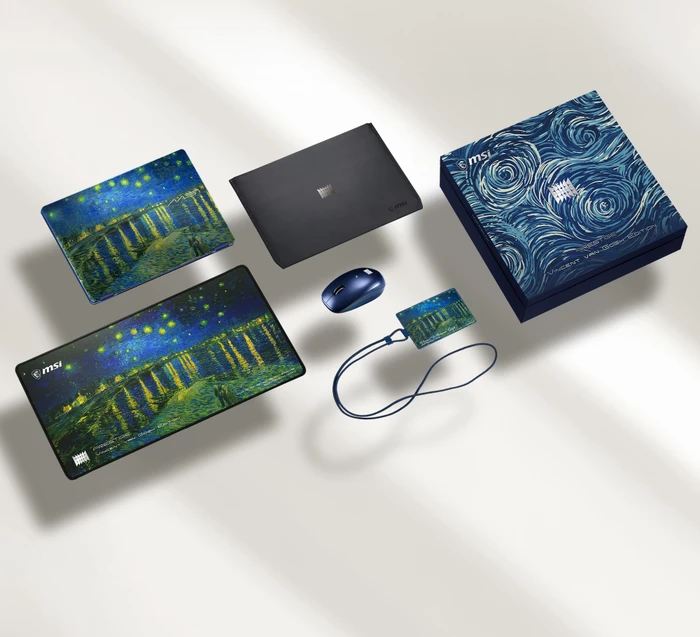 MSI Prestige 14 Flip AI+ Starry Night Over the Rhone-273N, Star Blue, Core Ultra X9 378H, 32GB RAM, 1TB SSD, DE, Vincent van Gogh Edition