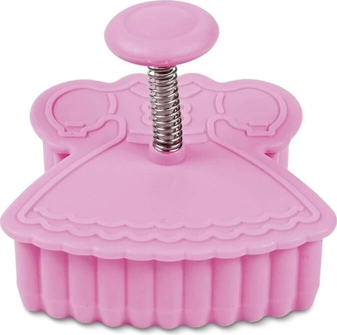 Städter Präge-Ausstecher mit Auswerfer Kleid 6cm rosa