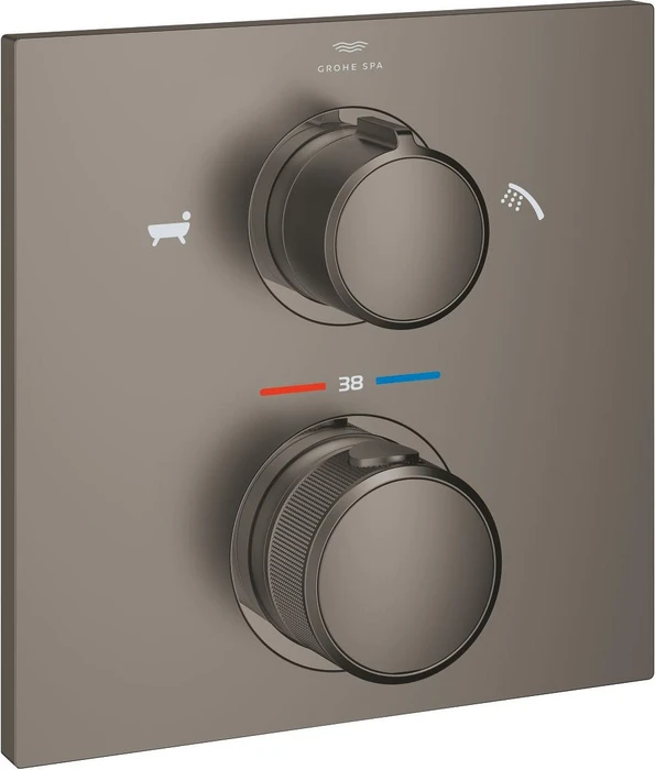 Grohe Allure Thermostat-Wannenbatterie mit integrierter 2-Wege-Umstellung satin graphite