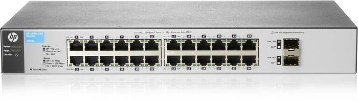 HP OfficeConnect 1810 24G v2 Desktop Gigabit Smart Switch, 24x RJ-45, 2x SFP