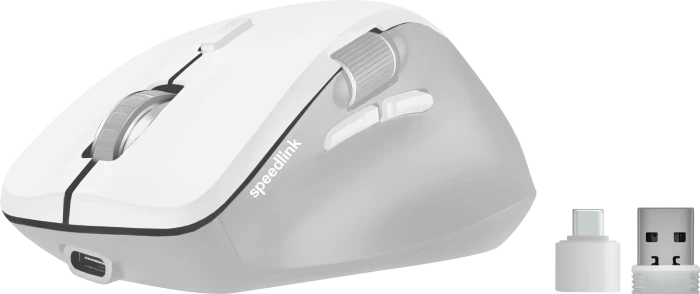 Speedlink Libera Rechargeable Silent Wireless Mouse, weiß, USB/Bluetooth